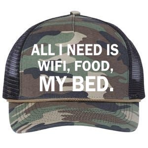 All I Need Is Wifi Food  Retro Rope Trucker Hat Cap