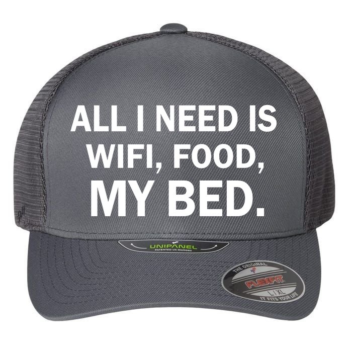 All I Need Is Wifi Food  Flexfit Unipanel Trucker Cap