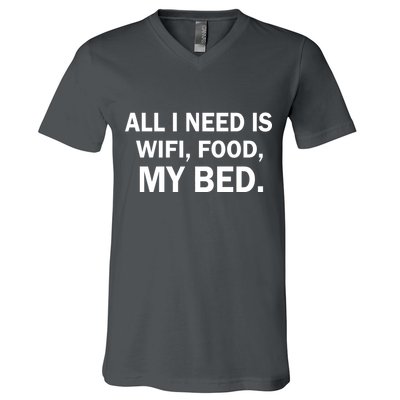 All I Need Is Wifi Food  V-Neck T-Shirt