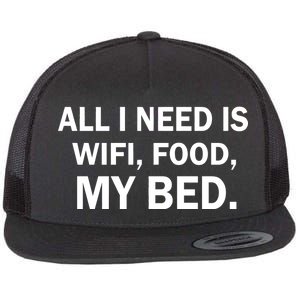 All I Need Is Wifi Food  Flat Bill Trucker Hat