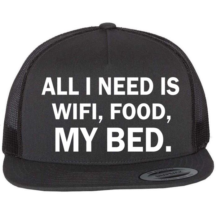 All I Need Is Wifi Food  Flat Bill Trucker Hat