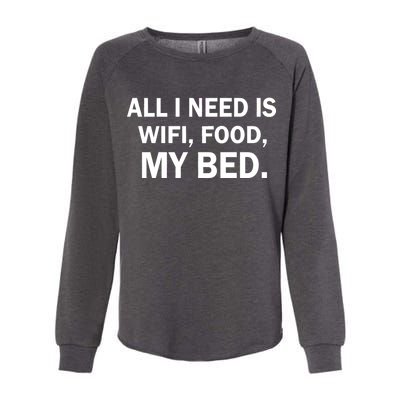 All I Need Is Wifi Food  Womens California Wash Sweatshirt