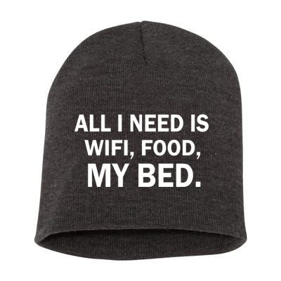 All I Need Is Wifi Food  Short Acrylic Beanie