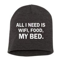 All I Need Is Wifi Food  Short Acrylic Beanie