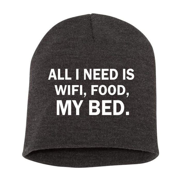 All I Need Is Wifi Food  Short Acrylic Beanie