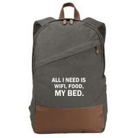 All I Need Is Wifi Food  Cotton Canvas Backpack