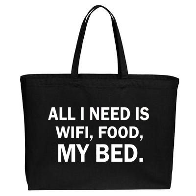 All I Need Is Wifi Food  Cotton Canvas Jumbo Tote