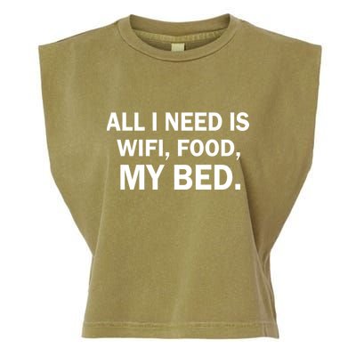 All I Need Is Wifi Food  Garment-Dyed Women's Muscle Tee