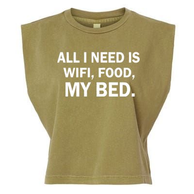 All I Need Is Wifi Food  Garment-Dyed Women's Muscle Tee