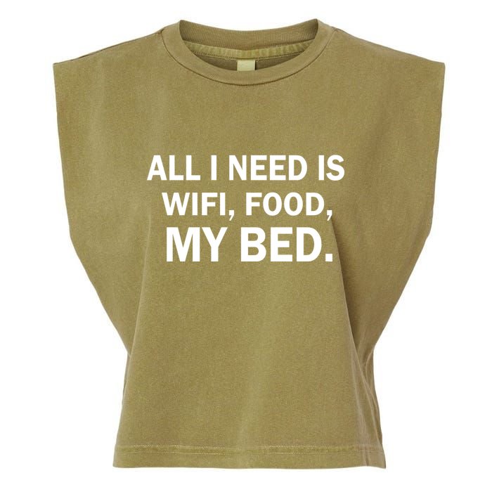 All I Need Is Wifi Food  Garment-Dyed Women's Muscle Tee