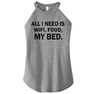 All I Need Is Wifi Food  Women’s Perfect Tri Rocker Tank