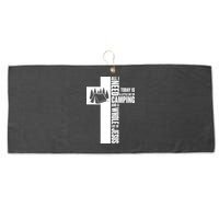 All I Need Today Is Camping And Whole Lot Of Jesus Large Microfiber Waffle Golf Towel