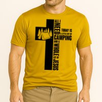 All I Need Today Is Camping And Whole Lot Of Jesus Cooling Performance Crew T-Shirt