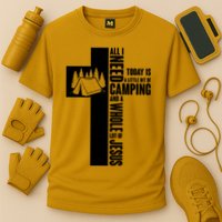 All I Need Today Is Camping And Whole Lot Of Jesus Cooling Performance Crew T-Shirt