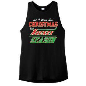 All I Want For Christmas Is A Hockey Season Ladies PosiCharge Tri-Blend Wicking Tank