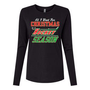 All I Want For Christmas Is A Hockey Season Womens Cotton Relaxed Long Sleeve T-Shirt