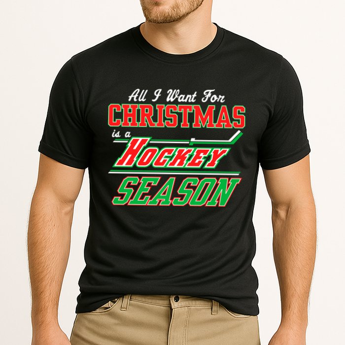 All I Want For Christmas Is A Hockey Season Cooling Performance Crew T-Shirt