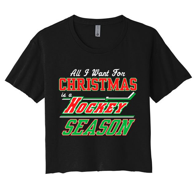 All I Want For Christmas Is A Hockey Season Crop Top