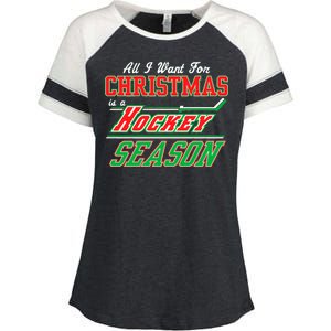 All I Want For Christmas Is A Hockey Season Enza Ladies Jersey Colorblock Tee