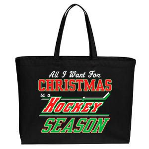 All I Want For Christmas Is A Hockey Season Cotton Canvas Jumbo Tote