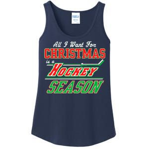 All I Want For Christmas Is A Hockey Season Ladies Essential Tank