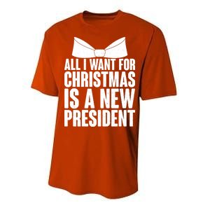 All I Want For Christmas Is A New President Performance Sprint T-Shirt