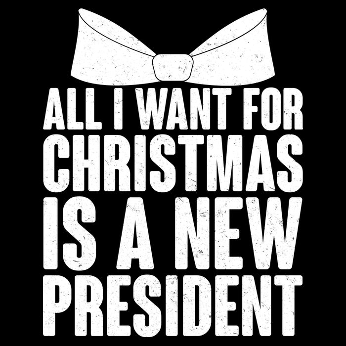 All I Want For Christmas Is A New President Flexfit Unipanel Trucker Cap