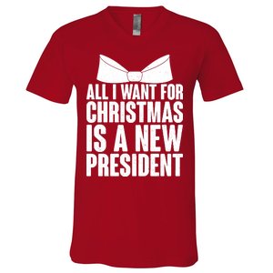 All I Want For Christmas Is A New President V-Neck T-Shirt