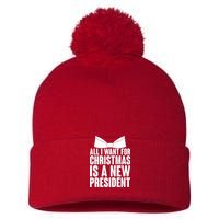 All I Want For Christmas Is A New President Pom Pom 12in Knit Beanie