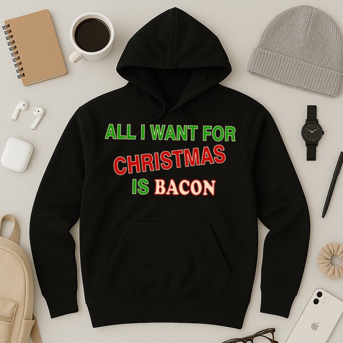 All I Want For Christmas Is Bacon Hoodie