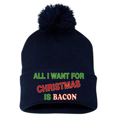 All I Want For Christmas Is Bacon Pom Pom 12in Knit Beanie