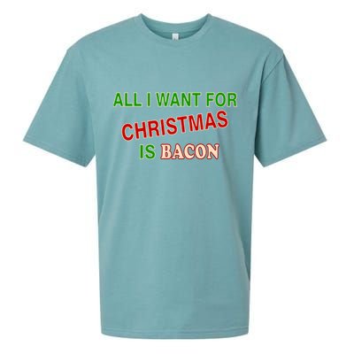 All I Want For Christmas Is Bacon Sueded Cloud Jersey T-Shirt