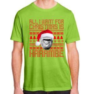 All I Want for Christmas is Harambe Ugly Sweater Design Adult ChromaSoft Performance T-Shirt