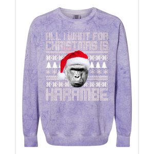 All I Want for Christmas is Harambe Ugly Sweater Design Colorblast Crewneck Sweatshirt