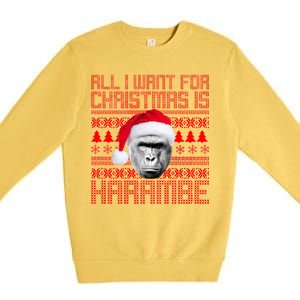 All I Want for Christmas is Harambe Ugly Sweater Design Premium Crewneck Sweatshirt