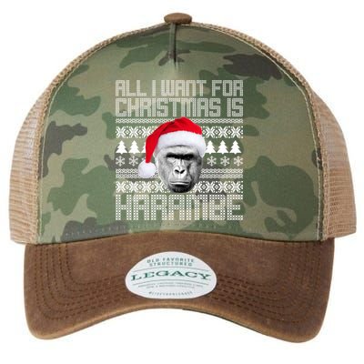 All I Want for Christmas is Harambe Ugly Sweater Design Legacy Tie Dye Trucker Hat