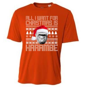 All I Want for Christmas is Harambe Ugly Sweater Design Cooling Performance Crew T-Shirt