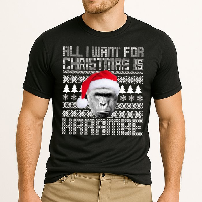 All I Want for Christmas is Harambe Ugly Sweater Design Performance Shirt