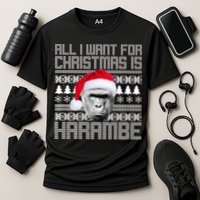 All I Want for Christmas is Harambe Ugly Sweater Design Performance Shirt