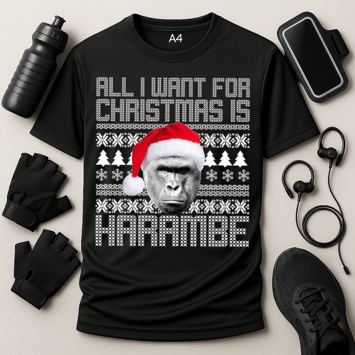 All I Want for Christmas is Harambe Ugly Sweater Design Performance Shirt