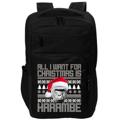 All I Want for Christmas is Harambe Ugly Sweater Design Impact Tech Backpack