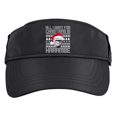 All I Want for Christmas is Harambe Ugly Sweater Design Adult Drive Performance Visor