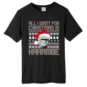 All I Want for Christmas is Harambe Ugly Sweater Design Tall Fusion ChromaSoft Performance T-Shirt