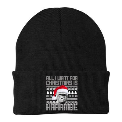 All I Want for Christmas is Harambe Ugly Sweater Design Beanie