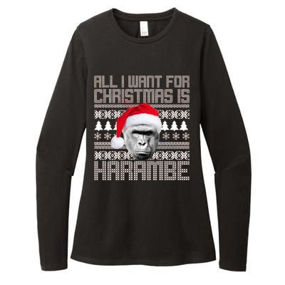 All I Want for Christmas is Harambe Ugly Sweater Design Womens CVC Long Sleeve Shirt