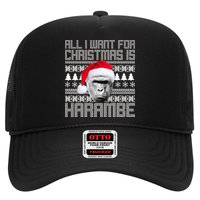All I Want for Christmas is Harambe Ugly Sweater Design Trucker Hat