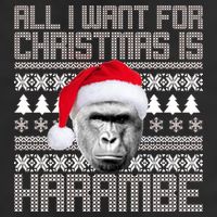 All I Want for Christmas is Harambe Ugly Sweater Design Trucker Hat