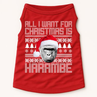 All I Want for Christmas is Harambe Ugly Sweater Design Doggie Tank