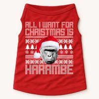 All I Want for Christmas is Harambe Ugly Sweater Design Doggie Tank