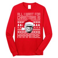 All I Want for Christmas is Harambe Ugly Sweater Design Long Sleeve Shirt